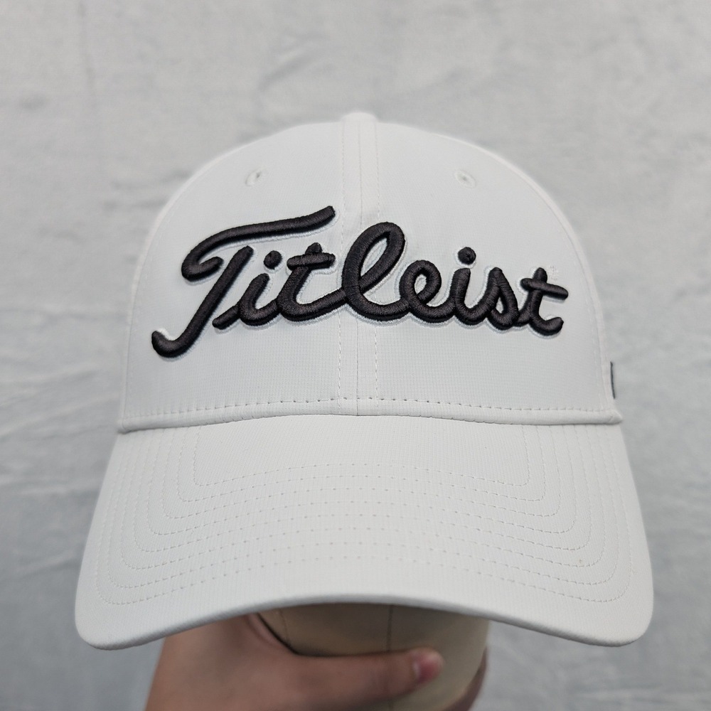 Titleist Hat Men's OSFA White Tour Performance Golf Pro V1 FJ Sporty Strap Back